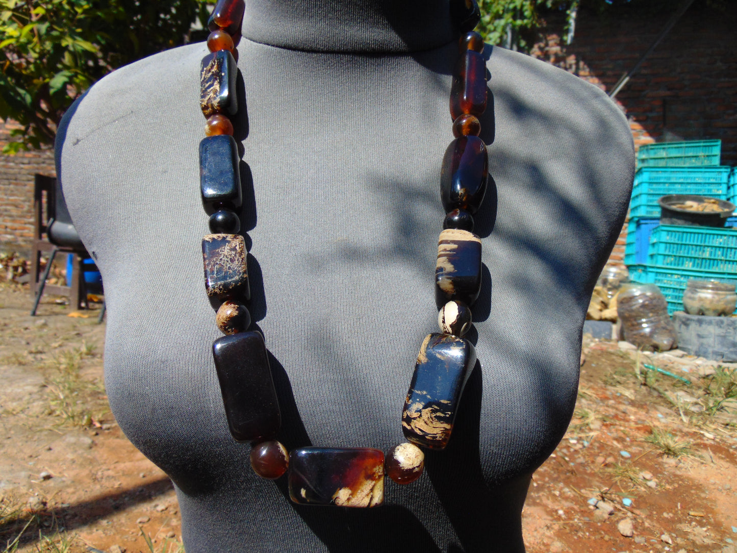 130 gr Small Necklace beads Indonesian Crystal WHite Blue Amber for Healing 26NA09