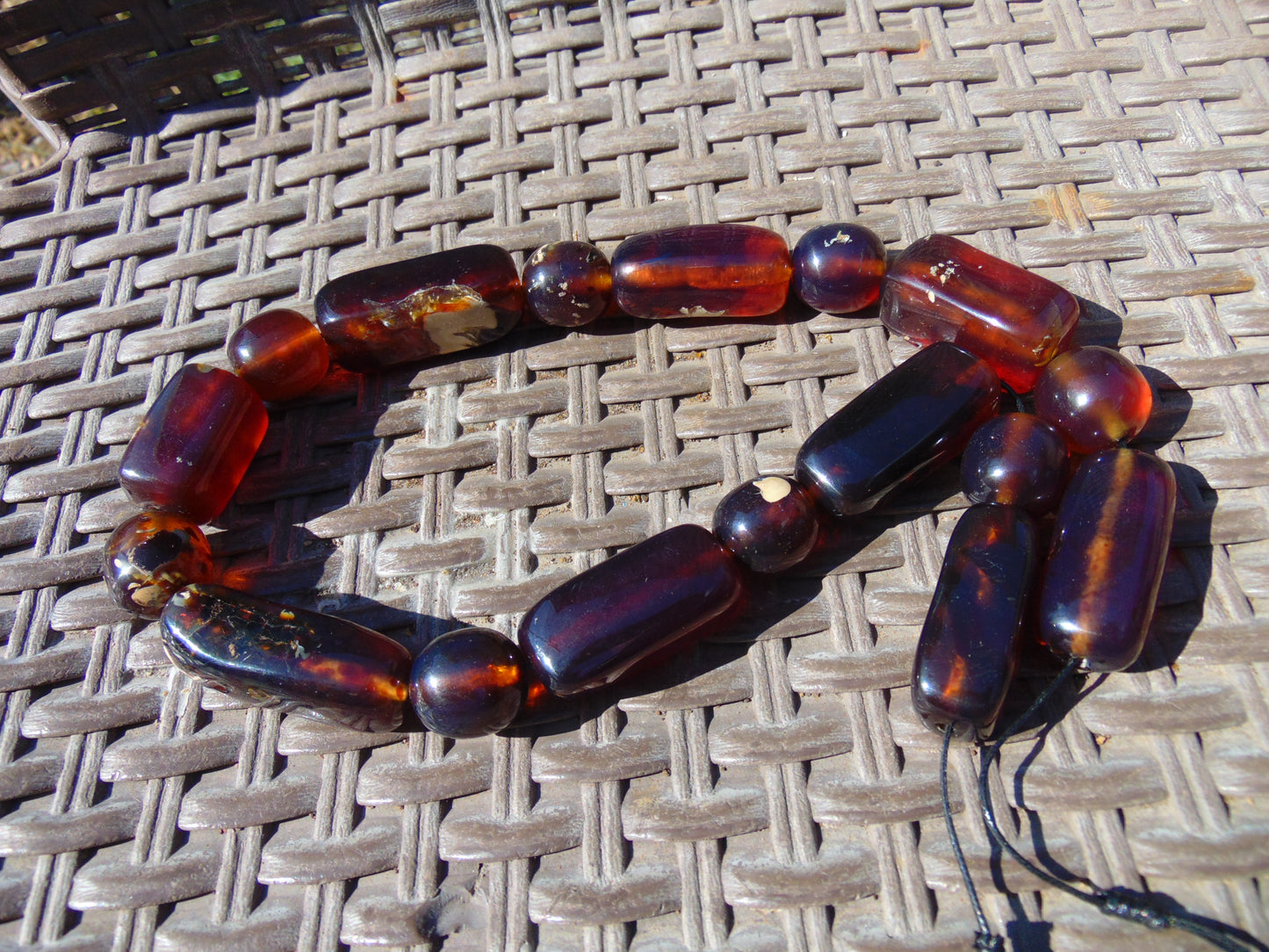 122 gr Small Necklace beads Indonesian Crystal Red blue Amber for Healing 26NA01