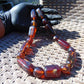 122 gr Small Necklace beads Indonesian Crystal Red blue Amber for Healing 26NA01