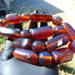 122 gr Small Necklace beads Indonesian Crystal Red blue Amber for Healing 26NA01