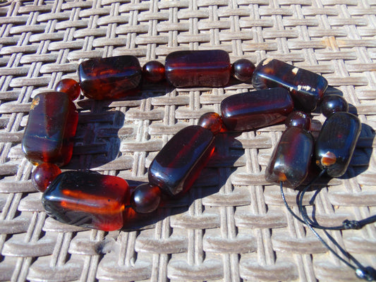 122 gr Small Necklace beads Indonesian Crystal Red Blue Amber for Healing 26NA07