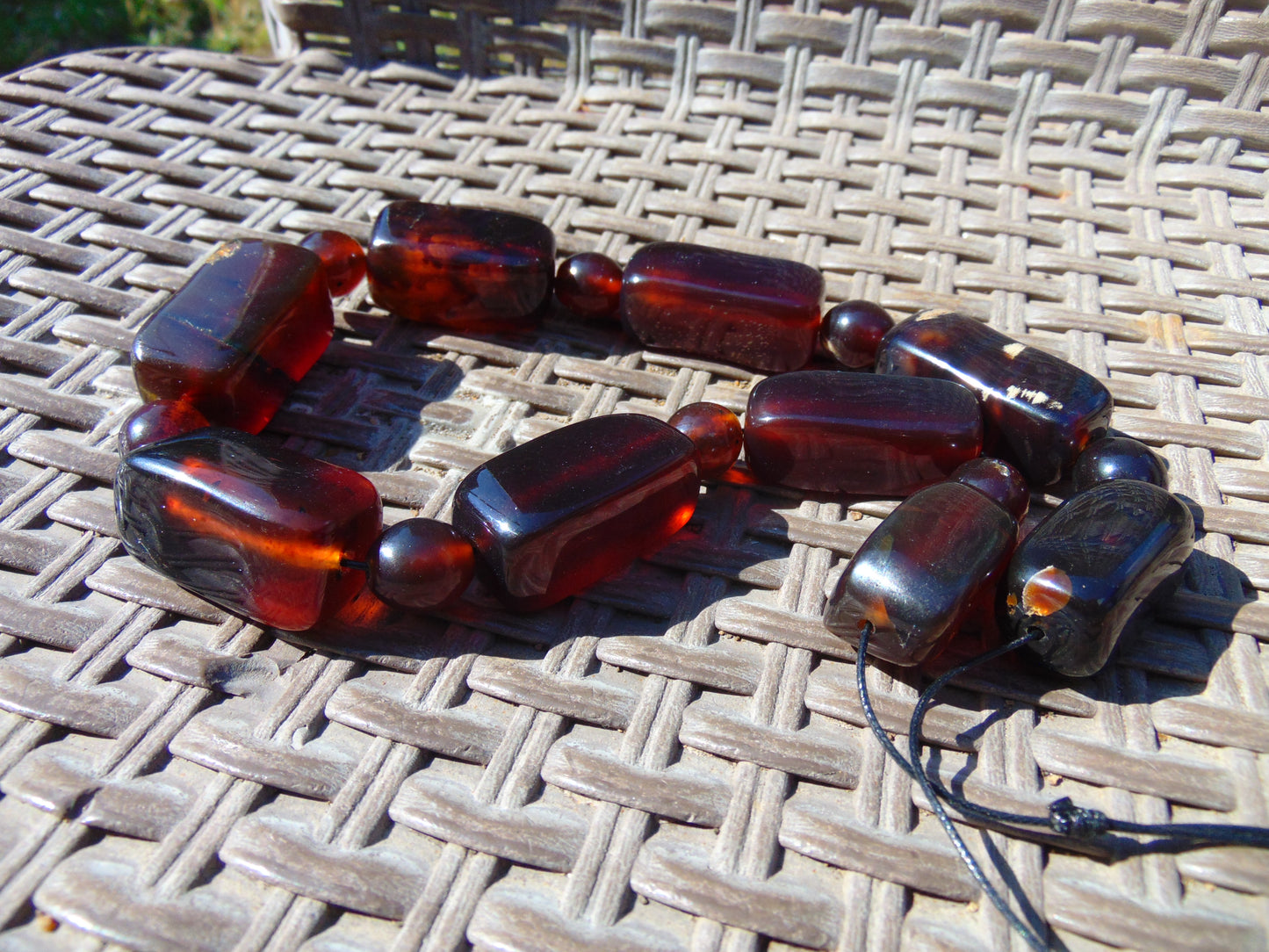 122 gr Small Necklace beads Indonesian Crystal Red Blue Amber for Healing 26NA07