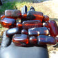 122 gr Small Necklace beads Indonesian Crystal Red Blue Amber for Healing 26NA07