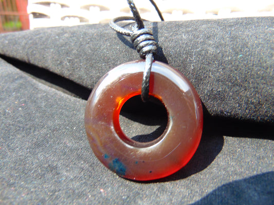 14 gr Donut Pendant Indonesian Crsytal Amber for Healing 26A47