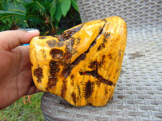489 Gr Rough 135x120x40mm Polished Indonesian Fragrant Amber for Healing 25K5