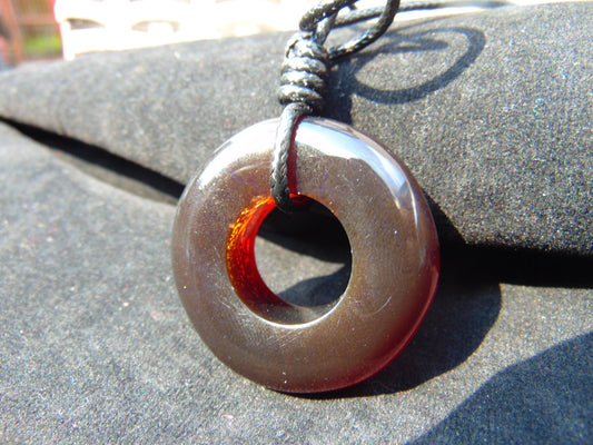 15 gr Donut Pendant Indonesian Crsytal Amber for Healing 26A45