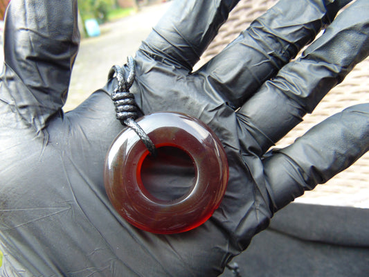12 gr Donut Pendant Indonesian Crsytal Amber for Healing 26N93