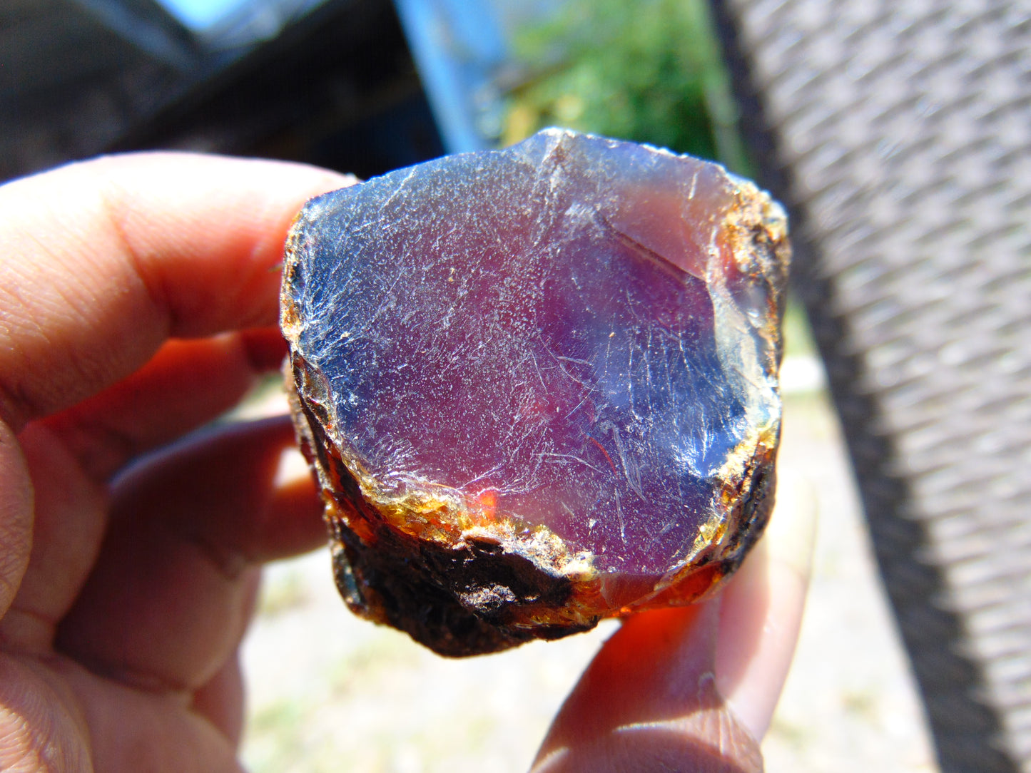 42 gram Rough Raw Indonesian Violet Blue Amber for Healing AGRB56