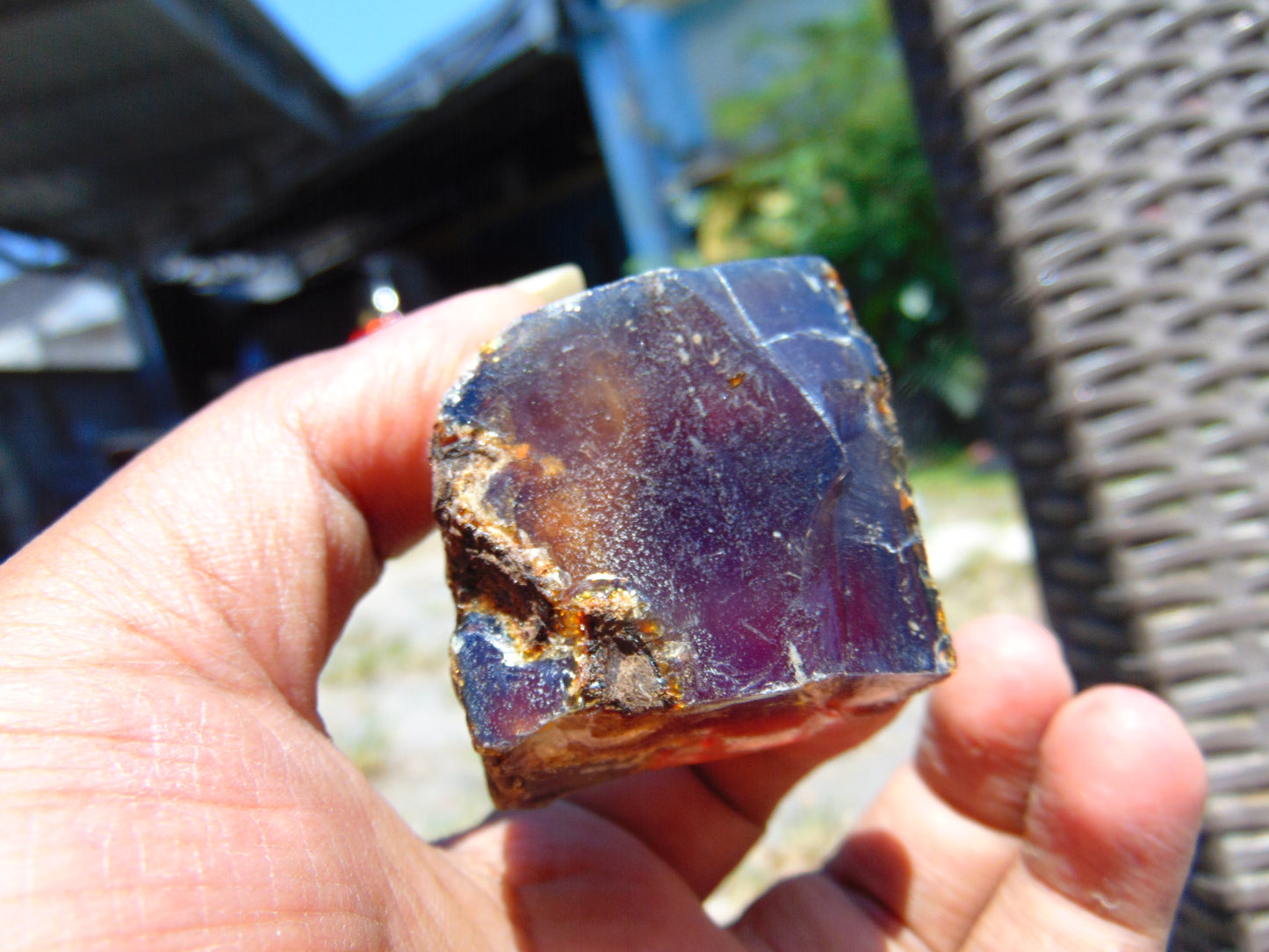 42 gram Rough Raw Indonesian Violet Blue Amber for Healing AGRB56