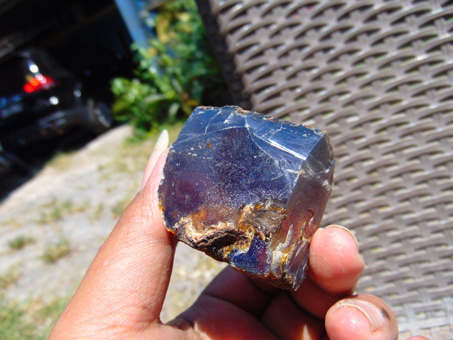 42 gram Rough Raw Indonesian Violet Blue Amber for Healing AGRB56