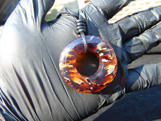 11.3 gr Donut Pendant Indonesian Blue Amber for Healing 26N90