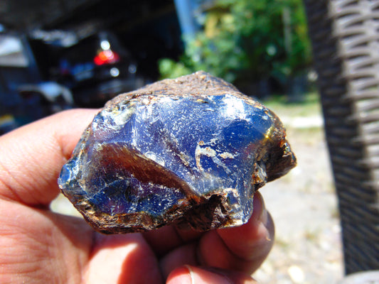 25 gram Rough Raw Indonesian Orange Blue Amber for Healing AGRB112