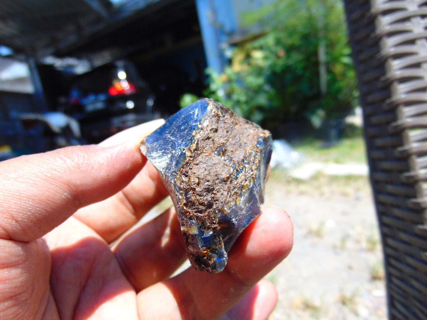25 gram Rough Raw Indonesian Orange Blue Amber for Healing AGRB112