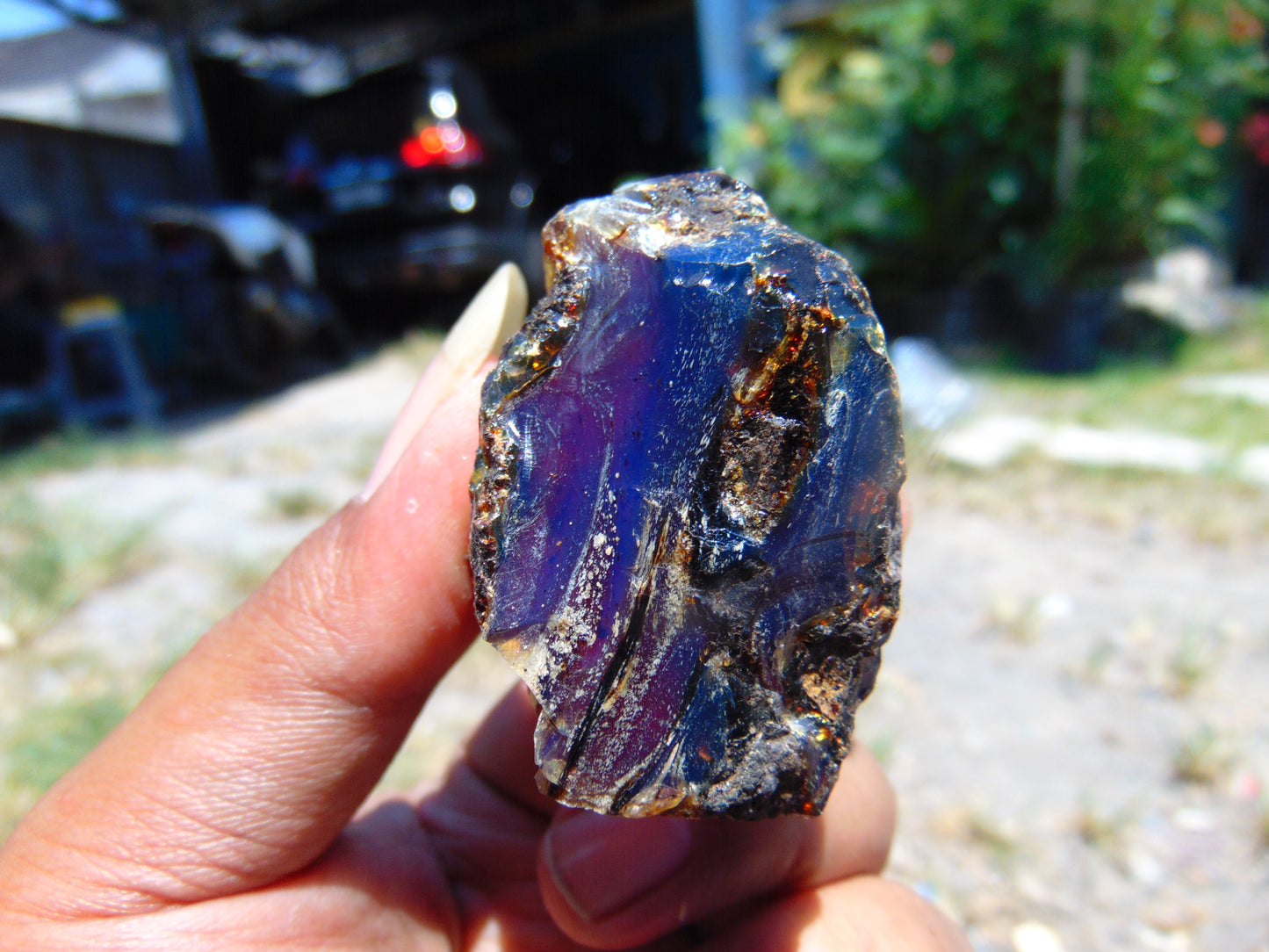 25 gram Rough Raw Indonesian Orange Blue Amber for Healing AGRB97