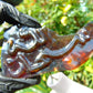 105 gr Calligraphy 2D carving Indonesian Purple Amber for Healing CA6