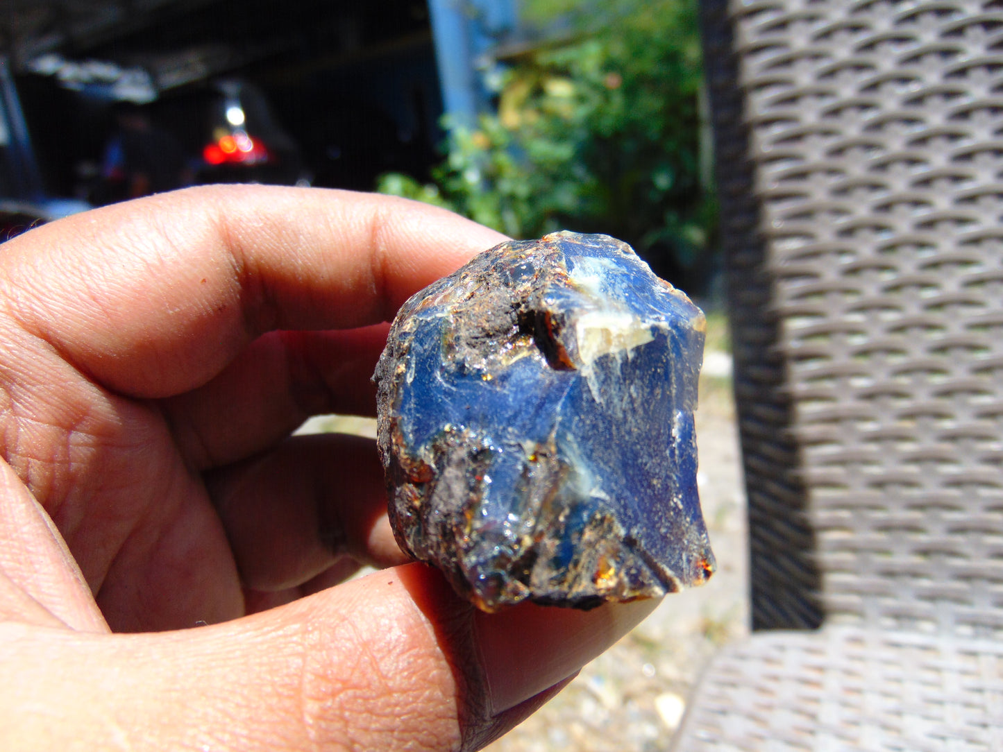 25 gram Rough Raw Indonesian Orange Blue Amber for Healing AGRB97