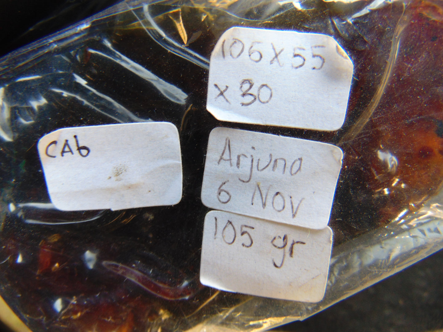 105 gr Calligraphy 2D carving Indonesian Purple Amber for Healing CA6