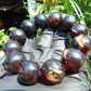 56 gram 12 Beads Mala Bracelet Indonesian Dark Red Amber 20 mm for Healing G20B23