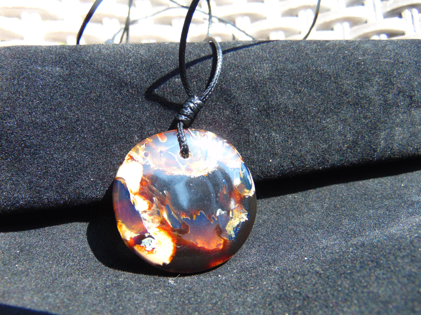 9 gram Chip Pendant Indonesian white Blue Amber for Healing 26A63