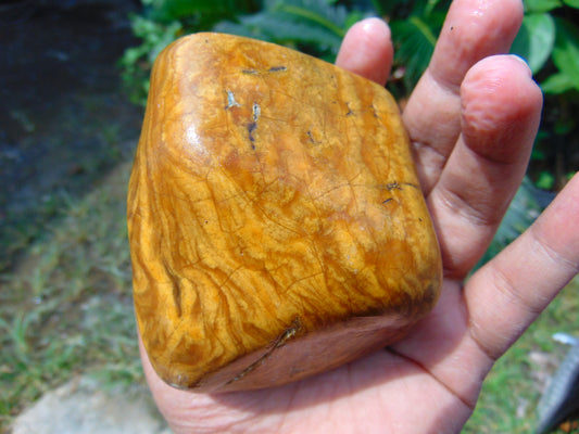 226 Gr 78x68x65mm Polished Indonesian Yellow Fragrant Amber for Healing 25K15