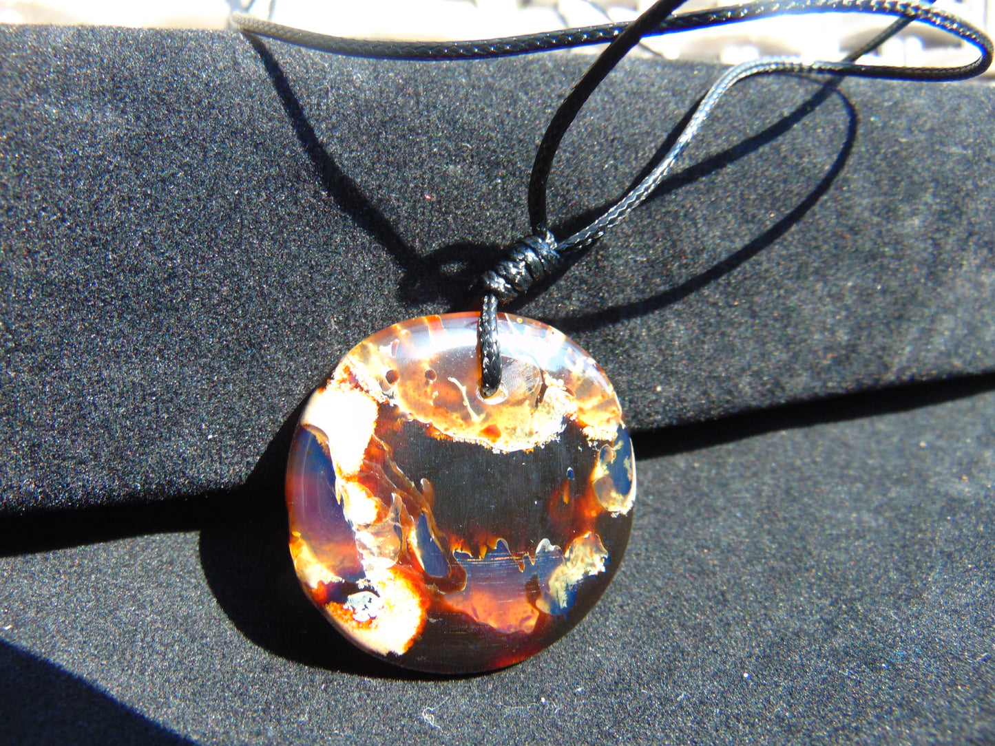 9 gram Chip Pendant Indonesian white Blue Amber for Healing 26A63