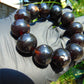 58 gram 12 Beads Mala Bracelet Indonesian Black Red Amber 20 mm for Healing G20B34