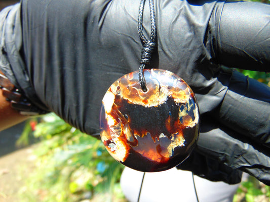 9 gram Chip Pendant Indonesian white Blue Amber for Healing 26A63