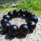58 gram 12 Beads Mala Bracelet Indonesian Black Red Amber 20 mm for Healing G20B34