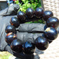 58 gram 12 Beads Mala Bracelet Indonesian Black Red Amber 20 mm for Healing G20B34