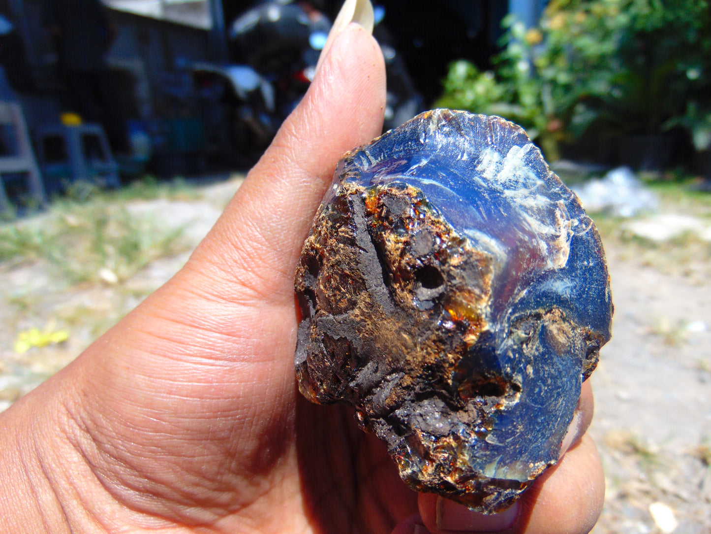 48 gram Rough Raw Indonesian Blue Amber for Healing AGRB74