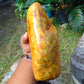 794 gram Polished 150x130x55mm Indonesia Yellow Fragrance Amber for Healing 25K17