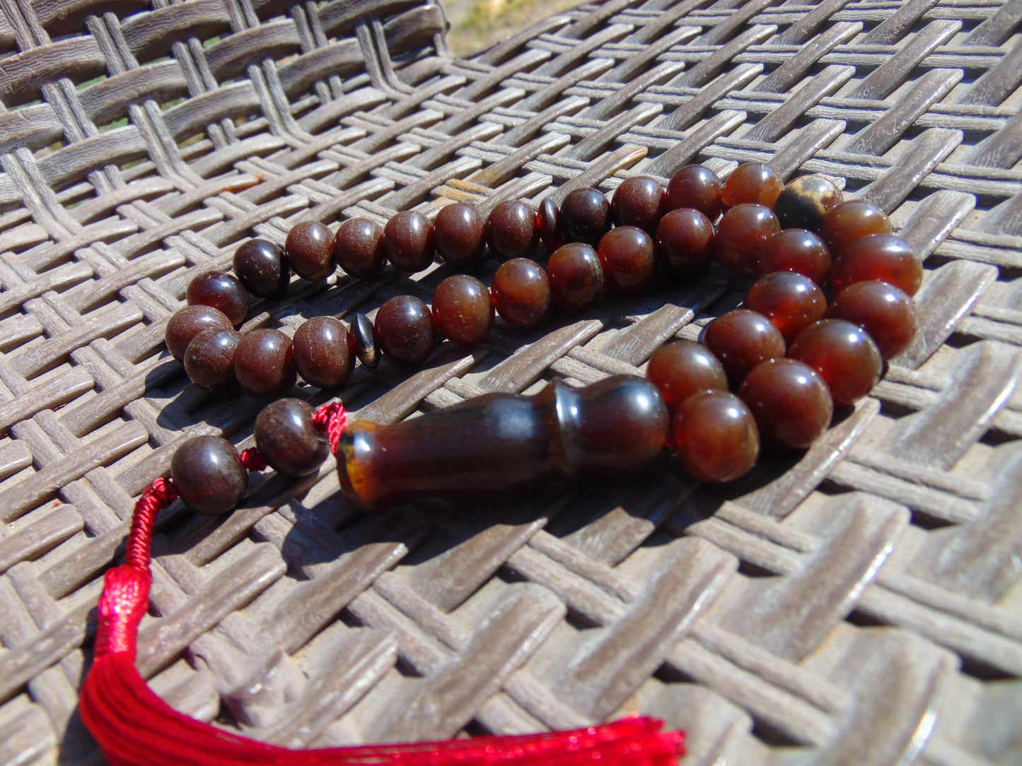 31 gr Tasbih Mesbah Rosary 33+2 Beads 10 mm Indonesian Red Amber for Healing 26TBA48