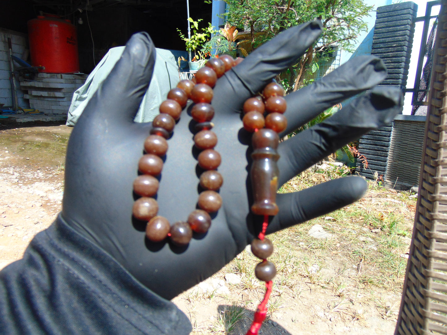 31 gr Tasbih Mesbah Rosary 33+2 Beads 10 mm Indonesian Red Amber for Healing 26TBA48