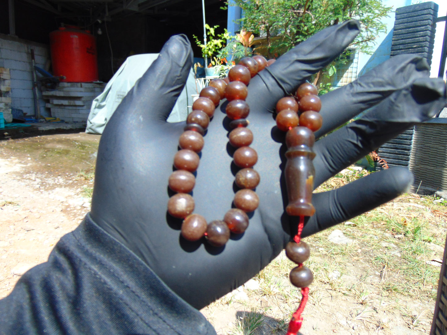 31 gr Tasbih Mesbah Rosary 33+2 Beads 10 mm Indonesian Red Amber for Healing 26TBA48
