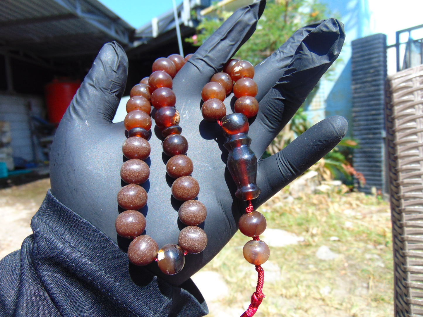 42 gr Tasbih Mesbah Rosary 33+2 Beads 12 mm Indonesian Red Amber for Healing 26TBA30
