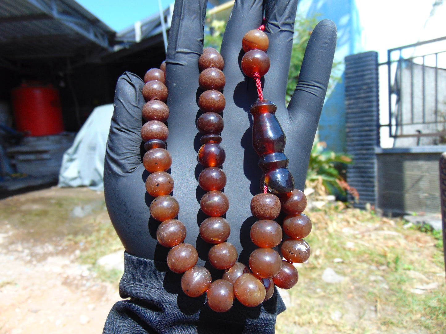 42 gr Tasbih Mesbah Rosary 33+2 Beads 12 mm Indonesian Red Amber for Healing 26TBA30