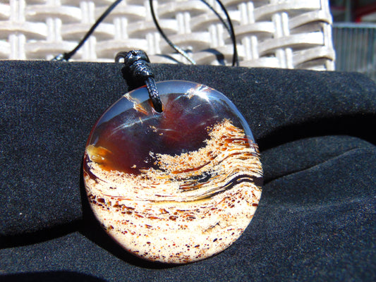 15 gram Chip Pendant Indonesian white Blue Amber for Healing 26A66