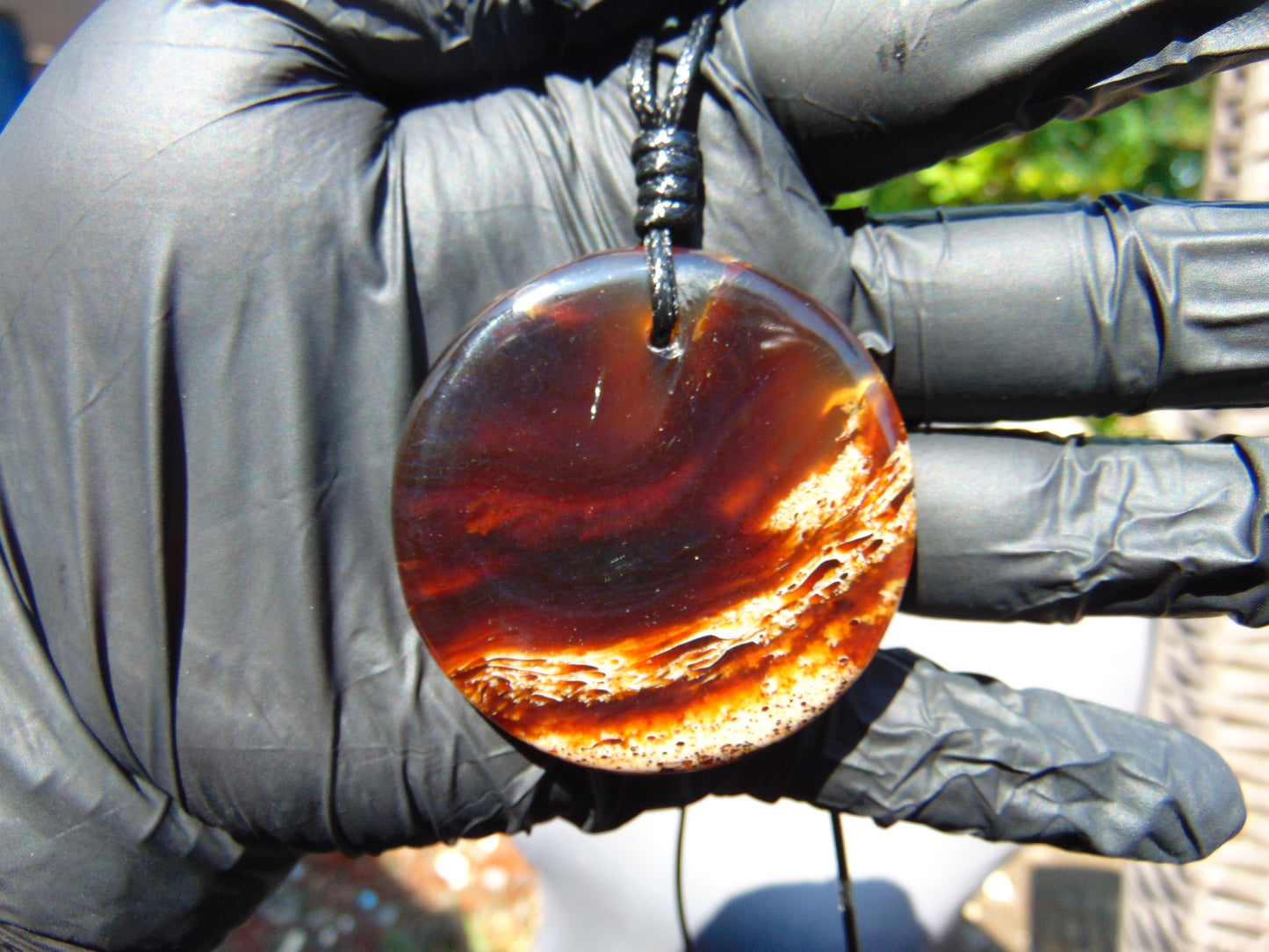 15 gram Chip Pendant Indonesian white Blue Amber for Healing 26A66
