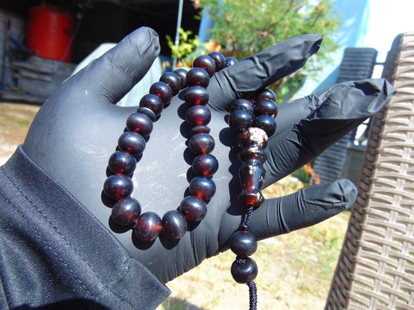 29 gr Tasbih Mesbah Rosary 33+2 Beads 10 mm Indonesian Cherry Red Amber for Healing 26TBA42