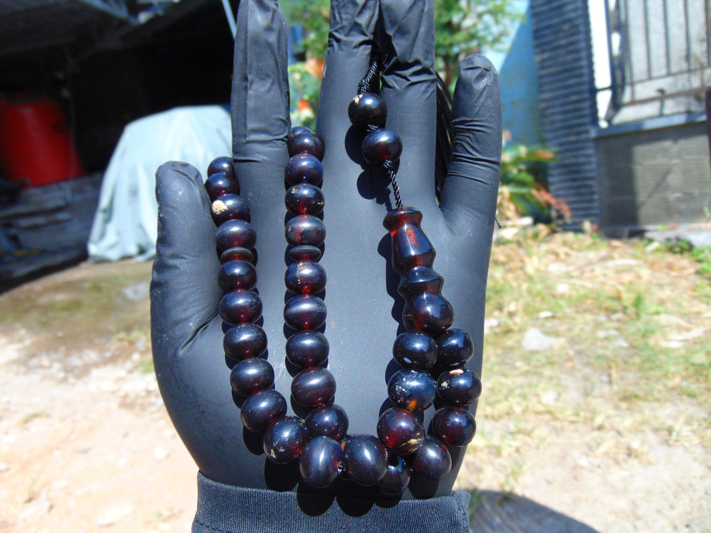 29 gr Tasbih Mesbah Rosary 33+2 Beads 10 mm Indonesian Cherry Red Amber for Healing 26TBA42