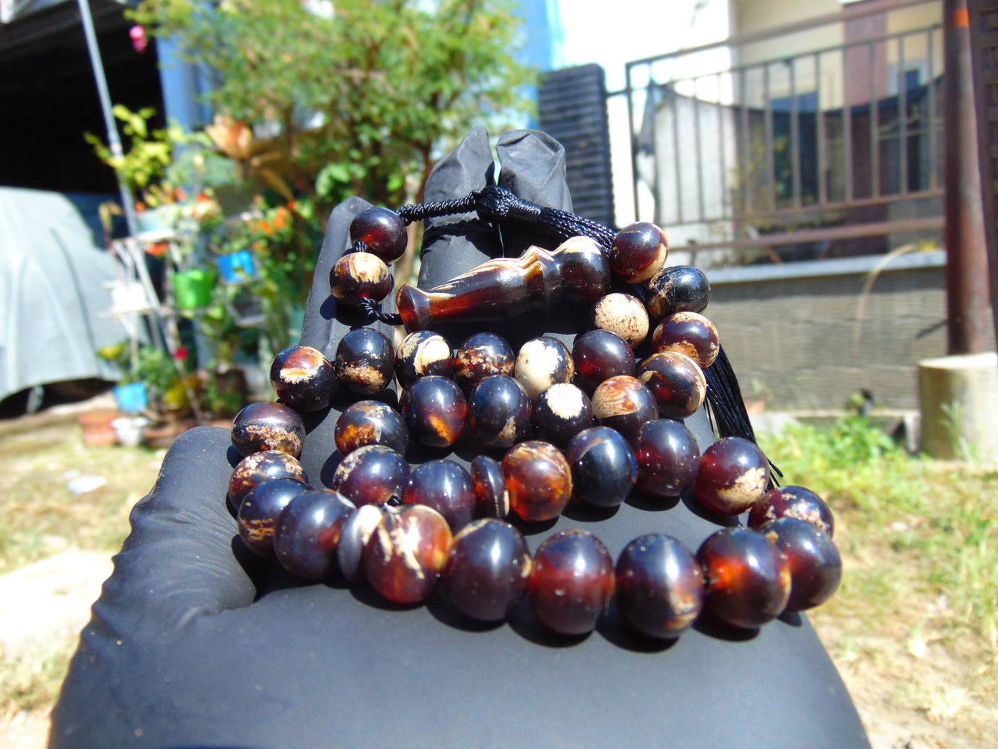 30 gr Tasbih Mesbah Rosary 33+2 Beads 10 mm Indonesian Zebra Amber for Healing 26TBA47