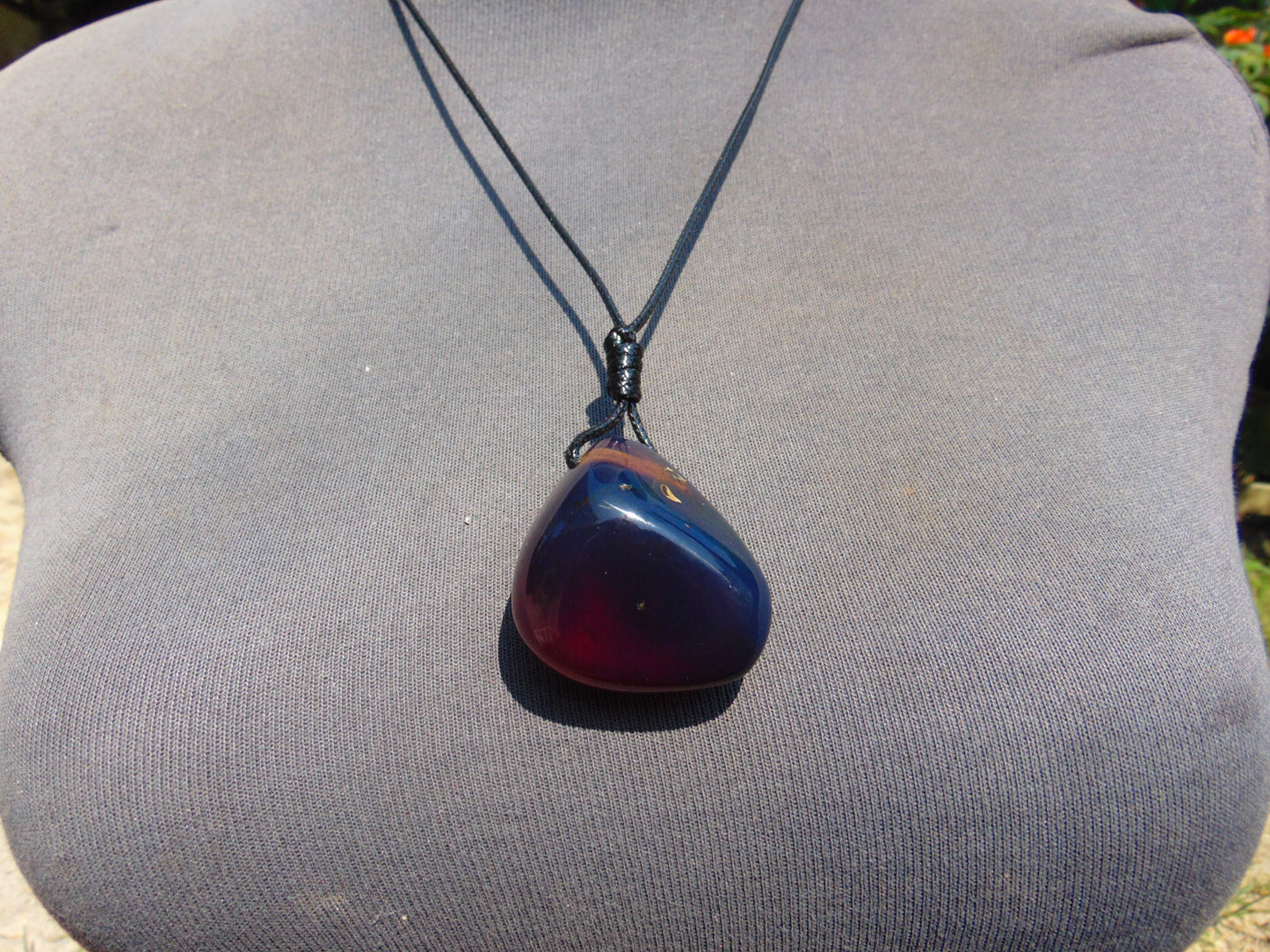 16 gr Pendant 37x34x26 mm Indonesian Blue Amber for Healing PDY79