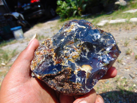 156 gram Rough Raw Indonesian Blue Amber for Healing AGRB123