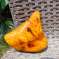 206 gram Polished 101x87x35mm Indonesia Yellow Fragrance Amber for Healing 25K24