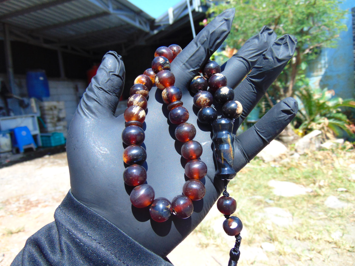 43 gr Tasbih Mesbah Rosary 33+2 Beads 12 mm Indonesian Red Amber for Healing 26TBA34