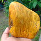 728 gram Polished 120x100x80mm Indonesia Yellow Fragrance Amber for Healing 25K26