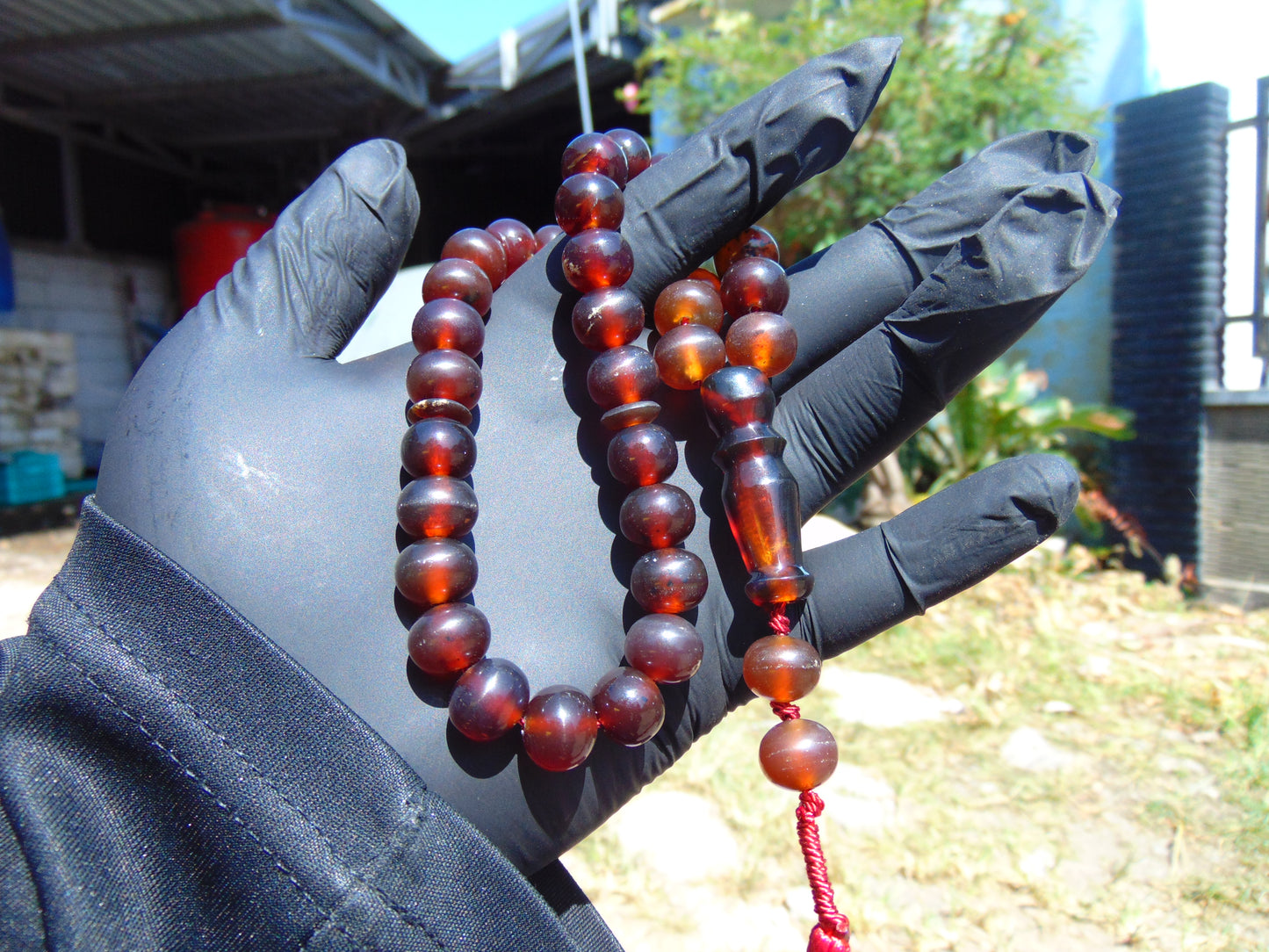 29 gr Tasbih Mesbah Rosary 33+2 Beads Indonesian Red Amber for Healing 26TBA41