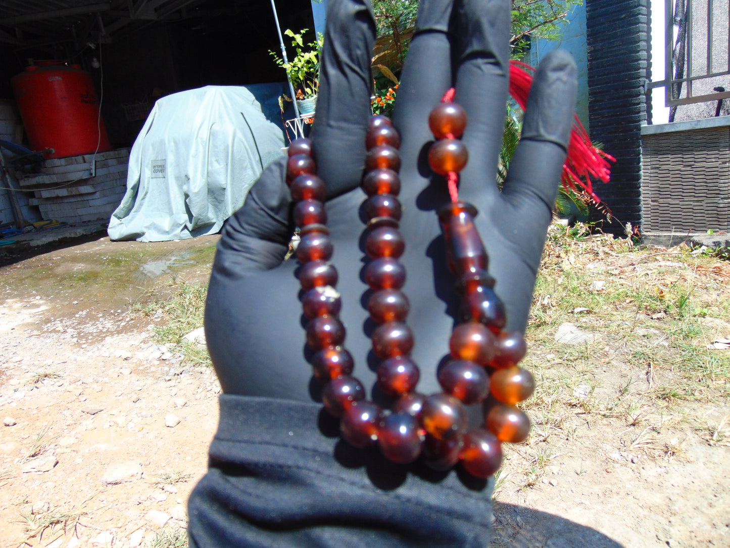 29 gr Tasbih Mesbah Rosary 33+2 Beads Indonesian Red Amber for Healing 26TBA41