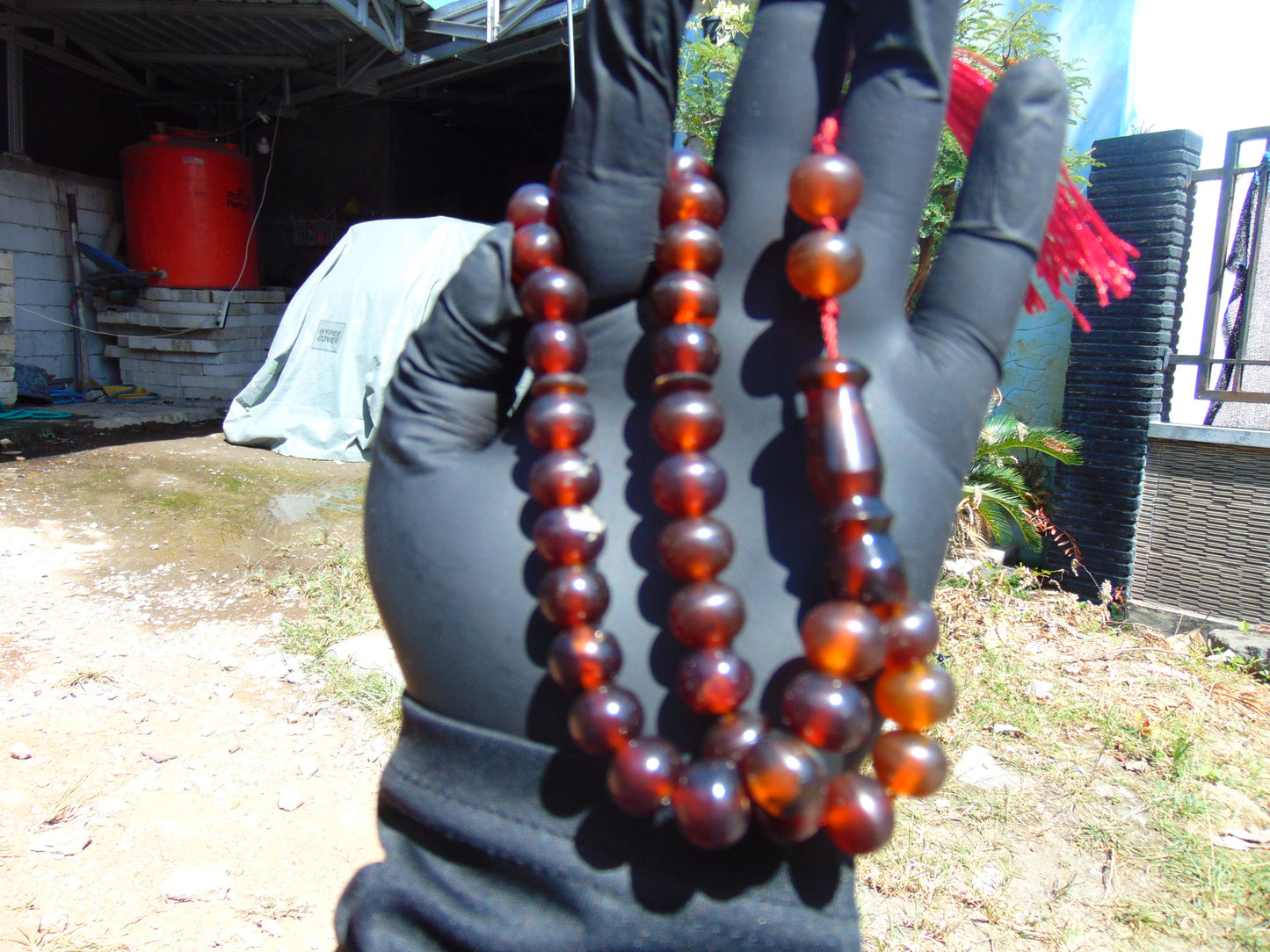 29 gr Tasbih Mesbah Rosary 33+2 Beads Indonesian Red Amber for Healing 26TBA41
