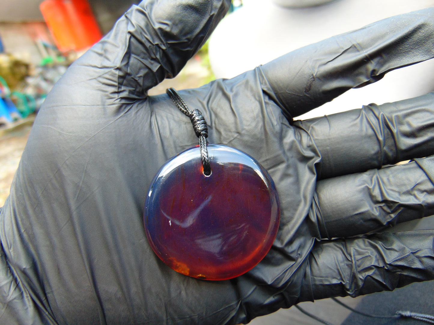 11 gram Chip Pendant Indonesian Blue Amber for Healing 26A75